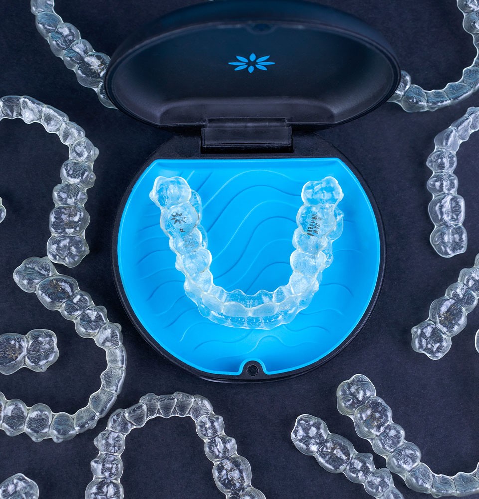 Invisalign clear aligners with packaging