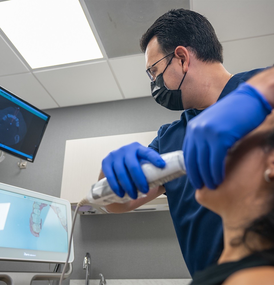 Doctor treating a patient