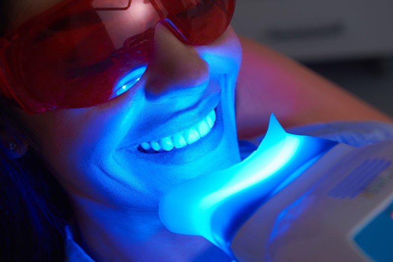 Patient getting a teeth whitening treatment
